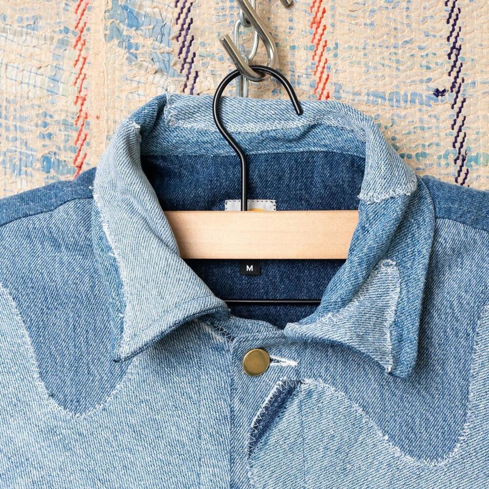 Custom Upcycled Patchwork Denim Jacket - image 3